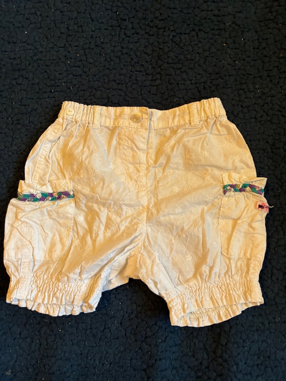 Sergent major baby Cargo Shorts with Braided Trim Detail